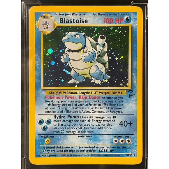2000 Blastoise #2 Pokémon Base Set 2 Holo Rare ArenaClub Graded NEAR MINT+ 7.5 - Picture 2 of 4